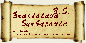 Bratislava Šurbatović vizit kartica